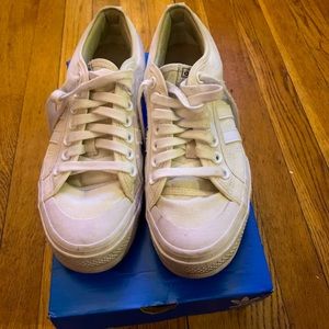 White Adidas Nizza Platform